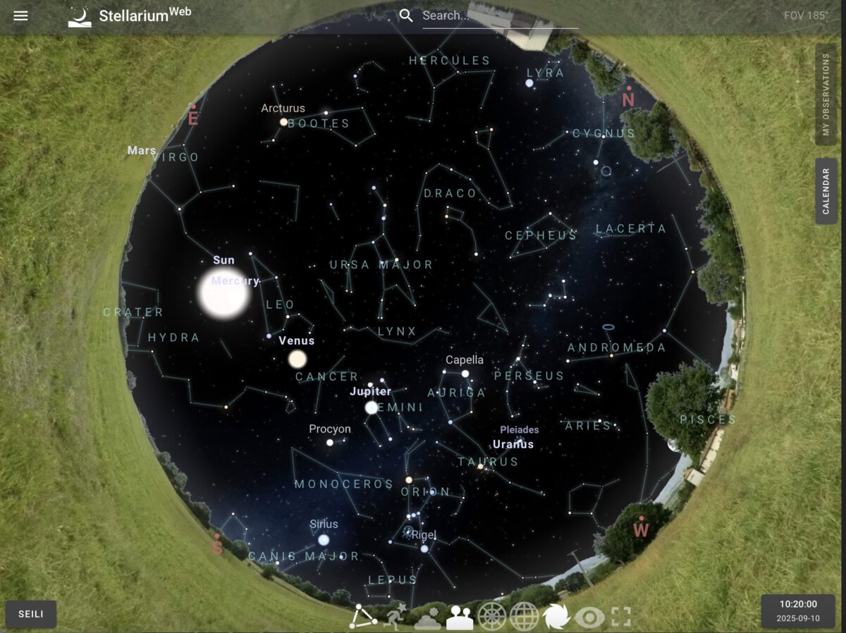 Night sky in Seili on 10 September 2025.